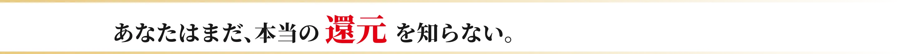 あなたはまだ、本当の還元を知らない